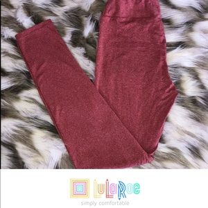 Lularoe Red Heathered Leggings